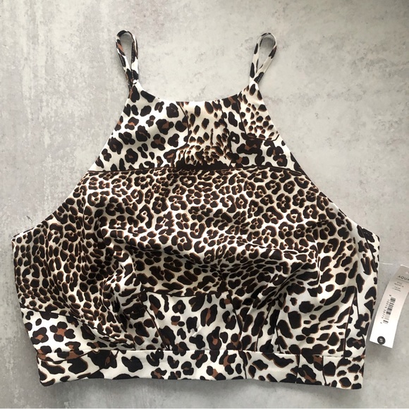 AQUA x Mary Katrantzou Leopard Print Halter Top, S NWT - Picture 3 of 8